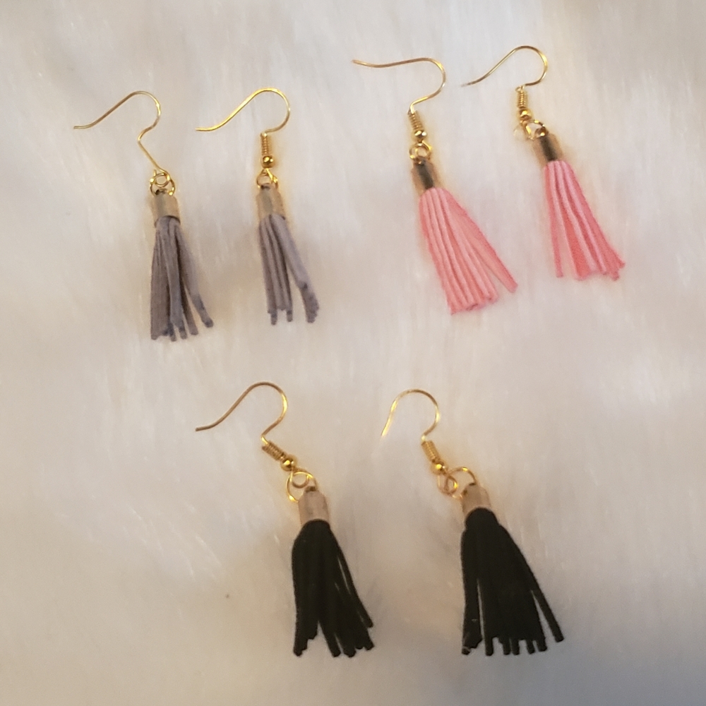Faux Suede Tassel Earrings